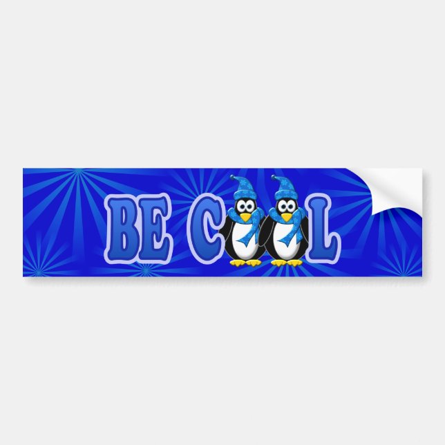 Penguin Winter Design Bumper Sticker (Front)