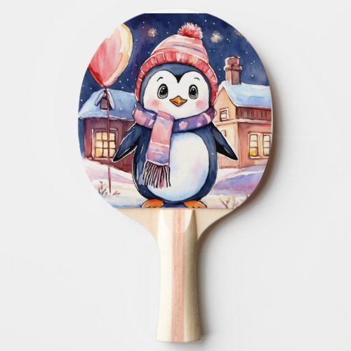 Penguin Winter Fun Ping Pong Paddle