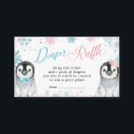 Penguin Winter Gender Reveal Diaper Raffle Enclosure Card<br><div class="desc">Penguin Winter Gender Reveal Diaper Raffle Card</div>