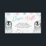 Penguin Winter Gender Reveal Diaper Raffle Enclosure Card<br><div class="desc">Penguin Winter Gender Reveal Diaper Raffle Card</div>