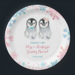 Penguin Winter Gender Reveal Paper Plate<br><div class="desc">Penguin Winter Gender Reveal Paper Plate</div>