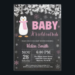Penguin Winter Girl Baby Shower Chalkboard Invitation<br><div class="desc">Penguin Winter Girl Baby Shower Invitation. Baby its cold outside Baby Shower Invitation. White Snowflake. Baby its cold outside Baby Shower invitation. Girl Baby Shower Invitation. Winter Holiday Baby Shower Invite. Chalkboard Background. Black and White. For further customization, please click the "Customize it" button and use our design tool to...</div>