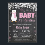 Penguin Winter Girl Baby Shower Chalkboard Invitation<br><div class="desc">Penguin Winter Girl Baby Shower Invitation. Baby its cold outside Baby Shower Invitation. White Snowflake. Baby its cold outside Baby Shower invitation. Girl Baby Shower Invitation. Winter Holiday Baby Shower Invite. Chalkboard Background. Black and White. For further customization, please click the "Customize it" button and use our design tool to...</div>