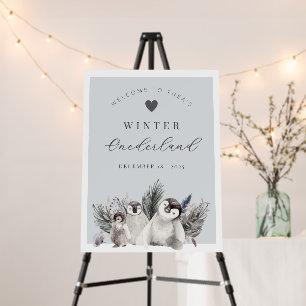 Penguin Winter Onederland Birthday Welcome Sign
