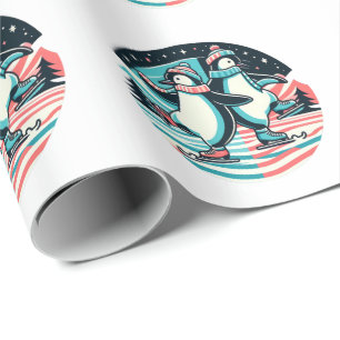 Penguin Winter Waltz Wrapping Paper