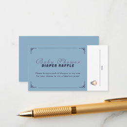 Penguin Winter Wonderland Raffle Ticket - Blue Enclosure Card