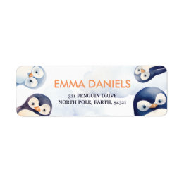 Penguin Winter Wonderland Return Address Label