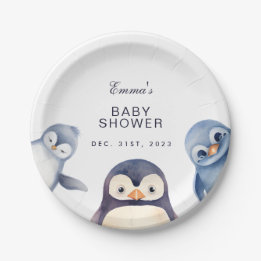 Penguin Winter Wonderland-themed Paper Plate