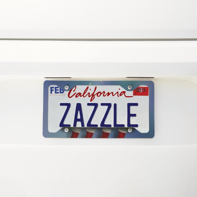 Penguin wish you merry christmnas license plate frame (On Car)