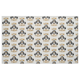 Penguin with a barbell fabric