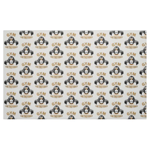 Penguin with a barbell fabric