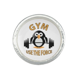 Penguin with a barbell ring
