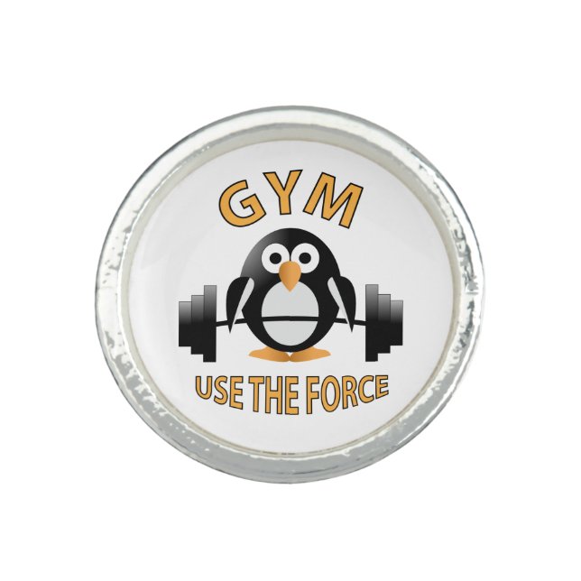 Penguin with a barbell ring (Front)