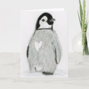 PENGUIN WITH A HEART! GREETINGS ALL OCCASIONS THANK YOU CARD