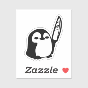 Penguin with a Knife Sticker