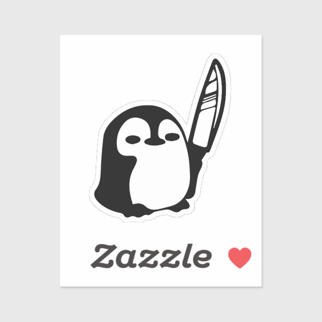 Penguin with a Knife Sticker (Sheet)