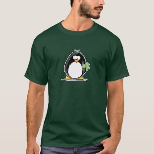 Penguin with a Shamrock T_Shirt
