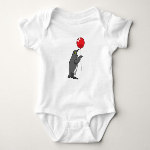 Penguin with Balloon Baby Bodysuit