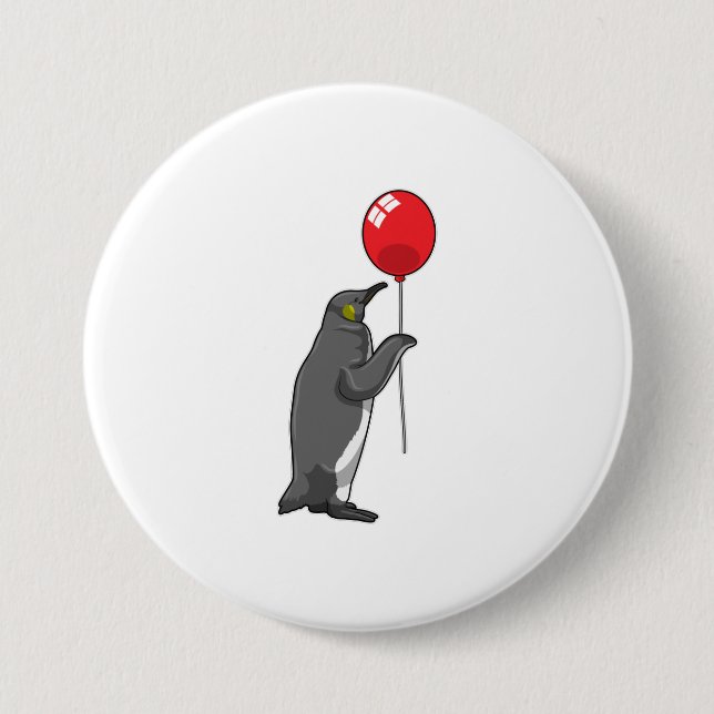 Penguin with Balloon Button (Front)