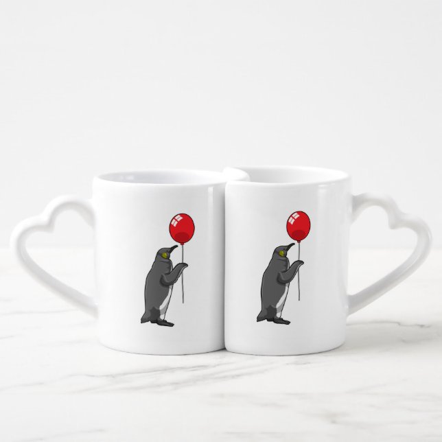 Penguin with Balloon Coffee Mug Set (Front Nesting)