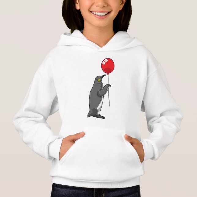Penguin with Balloon Hoodie (Front)