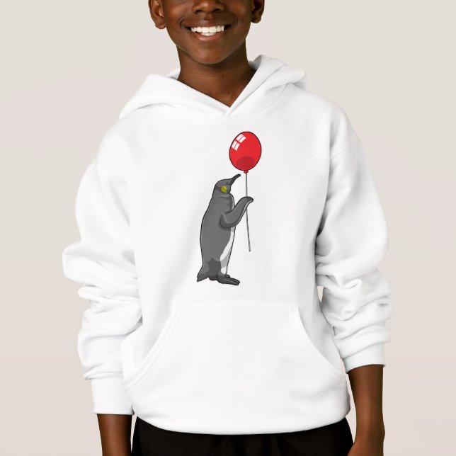 Penguin with Balloon Hoodie (Front)