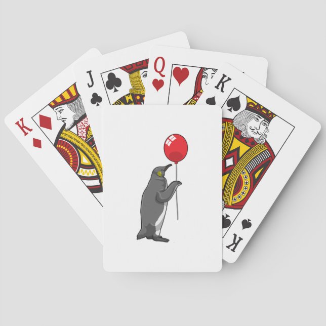 Penguin with Balloon Poker Cards (Back)