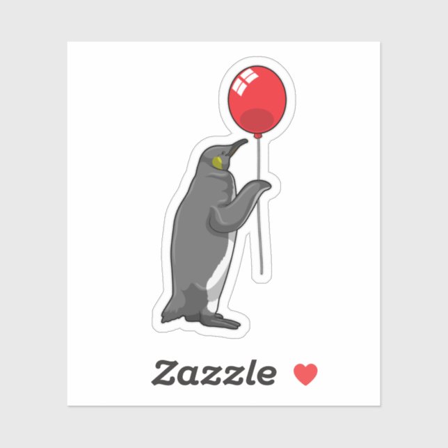Penguin with Balloon Sticker (Sheet)
