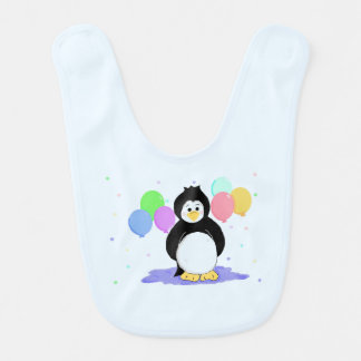 Penguin with Balloons Bib