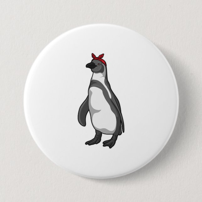 Penguin with Bandana Button (Front)