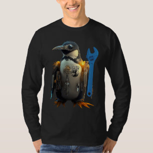 Penguin with Blue Wrench T-Shirt