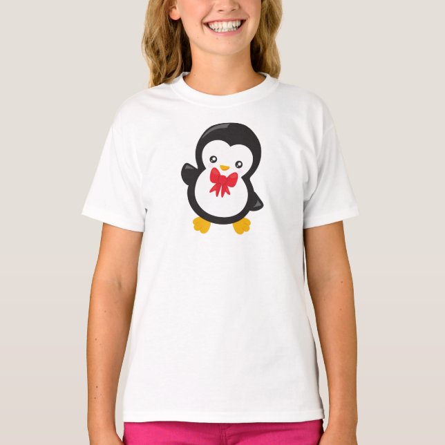Penguin With Bow Tie, Cute Penguin, Little Penguin T-Shirt (Front)