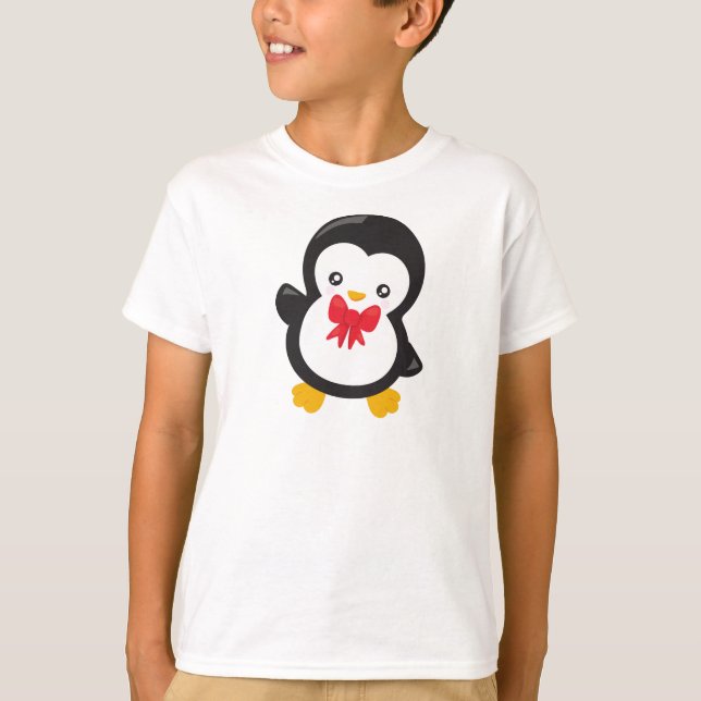 Penguin With Bow Tie, Cute Penguin, Little Penguin T-Shirt (Front)