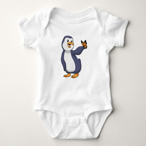 Penguin with Butterfly Baby Bodysuit