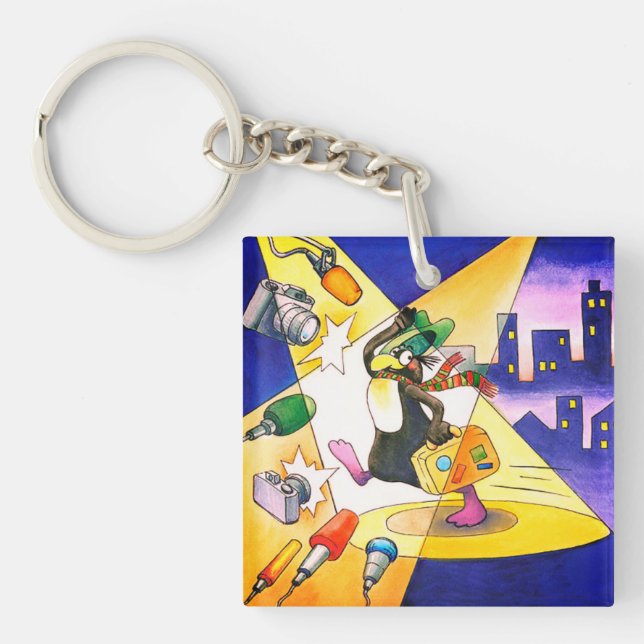 penguin with case acrylic key keychain (Front)