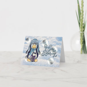 Penguin with child card