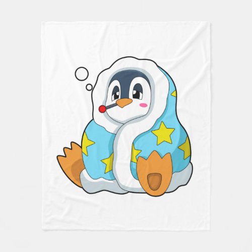 Penguin with Clinical thermometer Fleece Blanket