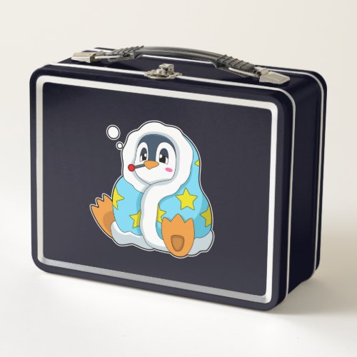 Penguin with Clinical thermometer Metal Lunch Box