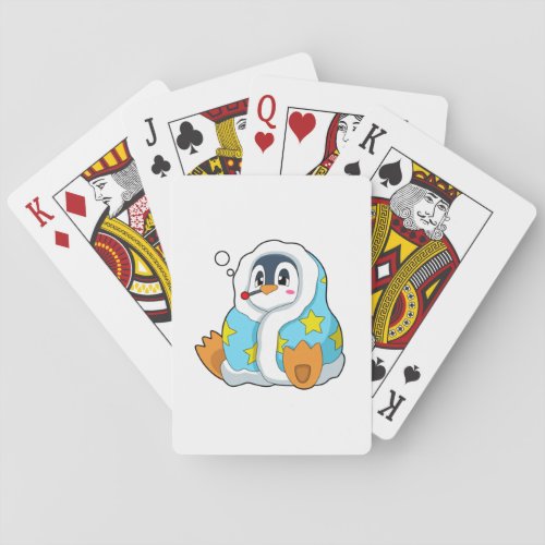 Penguin with Clinical thermometer Playing Cards