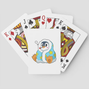 Penguin with Clinical thermometer Poker Cards