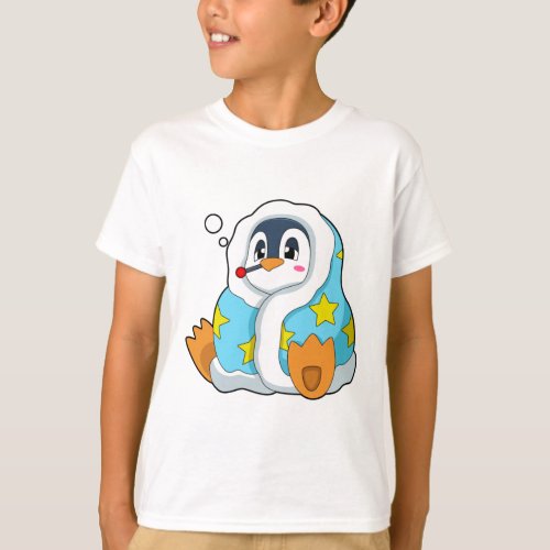 Penguin with Clinical thermometer T_Shirt