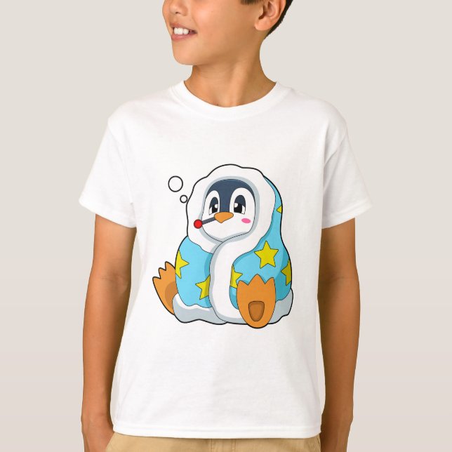 Penguin with Clinical thermometer T-Shirt (Front)