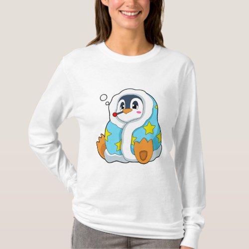 Penguin with Clinical thermometer T_Shirt