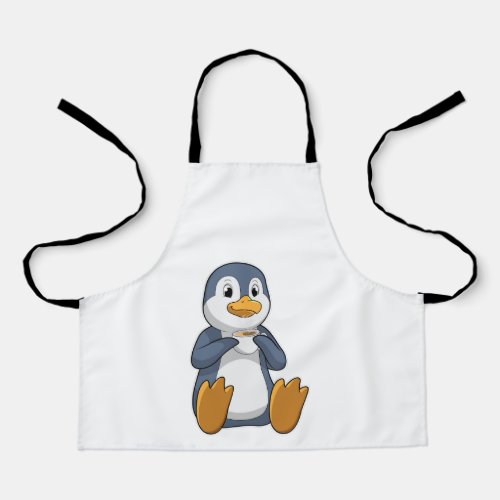 Penguin with Coffee Cup Apron