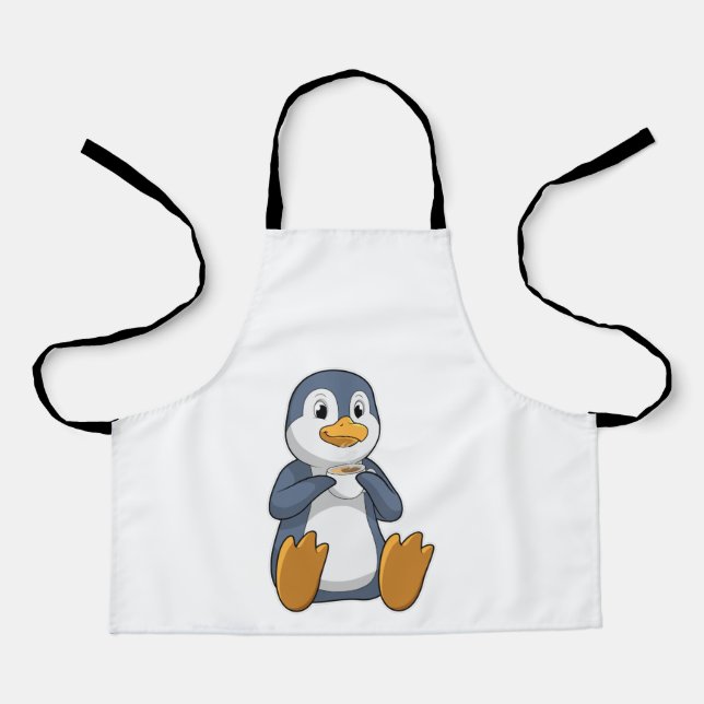 Penguin with Coffee Cup Apron (Front)