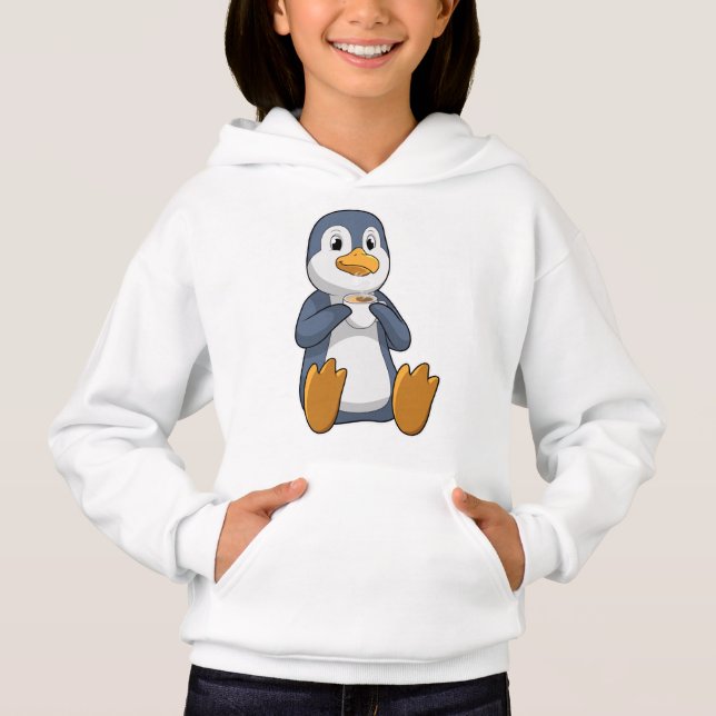 Penguin with Coffee Cup Hoodie (Front)