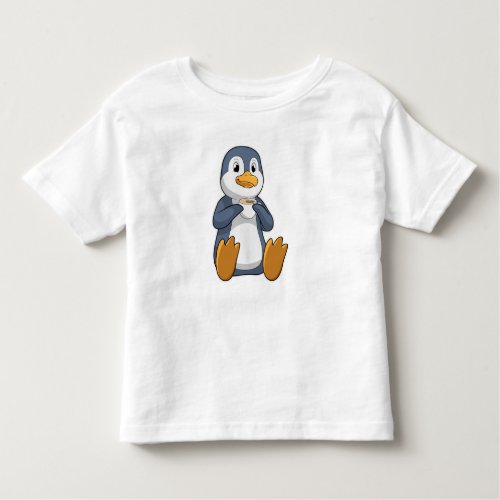 Penguin with Coffee Cup Toddler T_shirt
