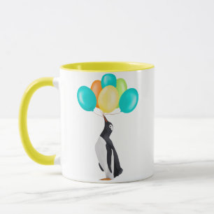 Penguin With Colorful Balloons Mug