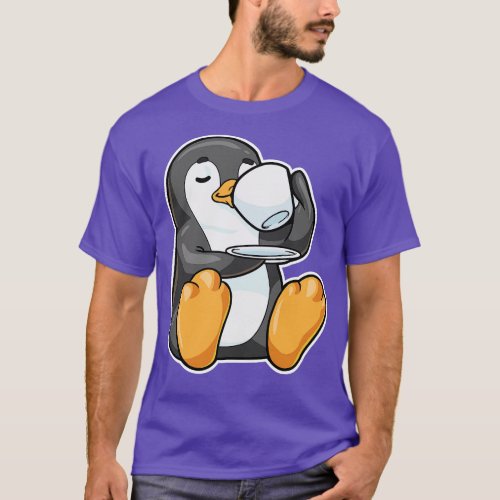 Penguin with Cup of Coffee 2 T_Shirt