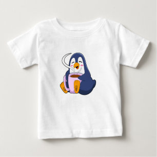 Penguin with Cup of Coffee Baby T-Shirt